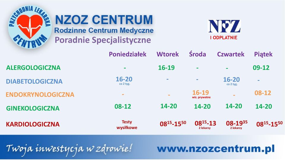 co 2 tyg. - - 16-20 - co 2 tyg. - - 16-19 - wiz.