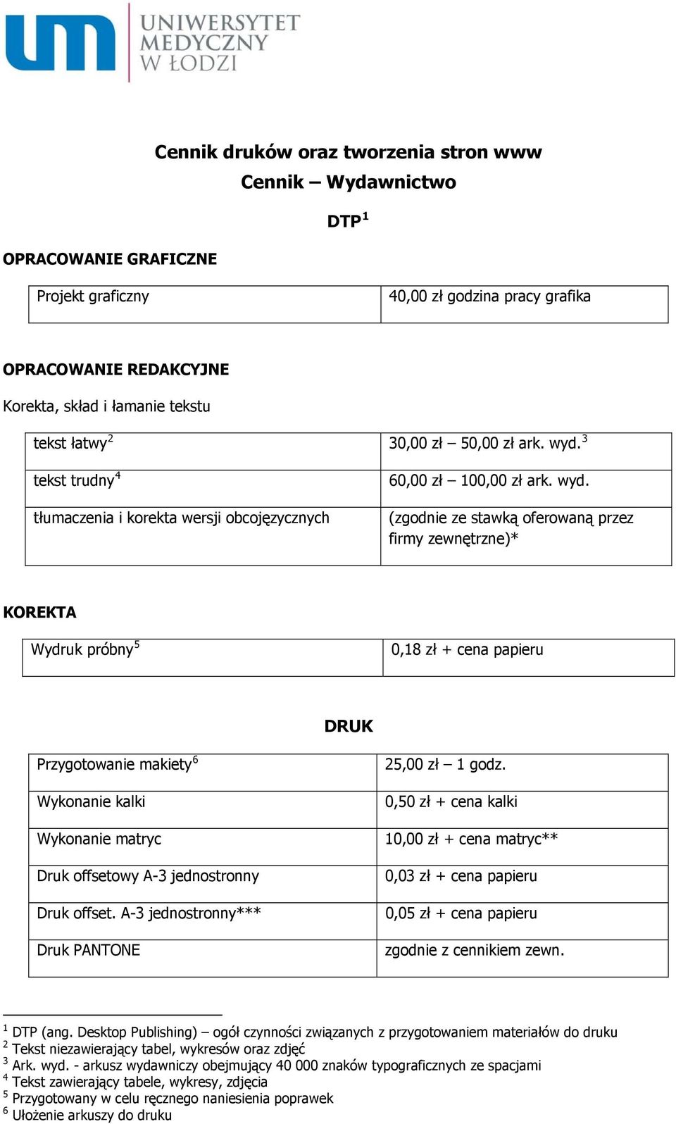 3 tekst trudny 4 tłumaczenia i korekta wersji obcojęzycznych 60,00 zł 100,00 zł ark. wyd.