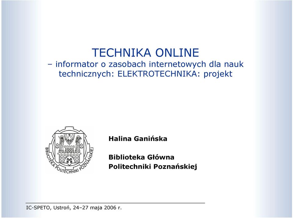 ELEKTROTECHNIKA: projekt Halina