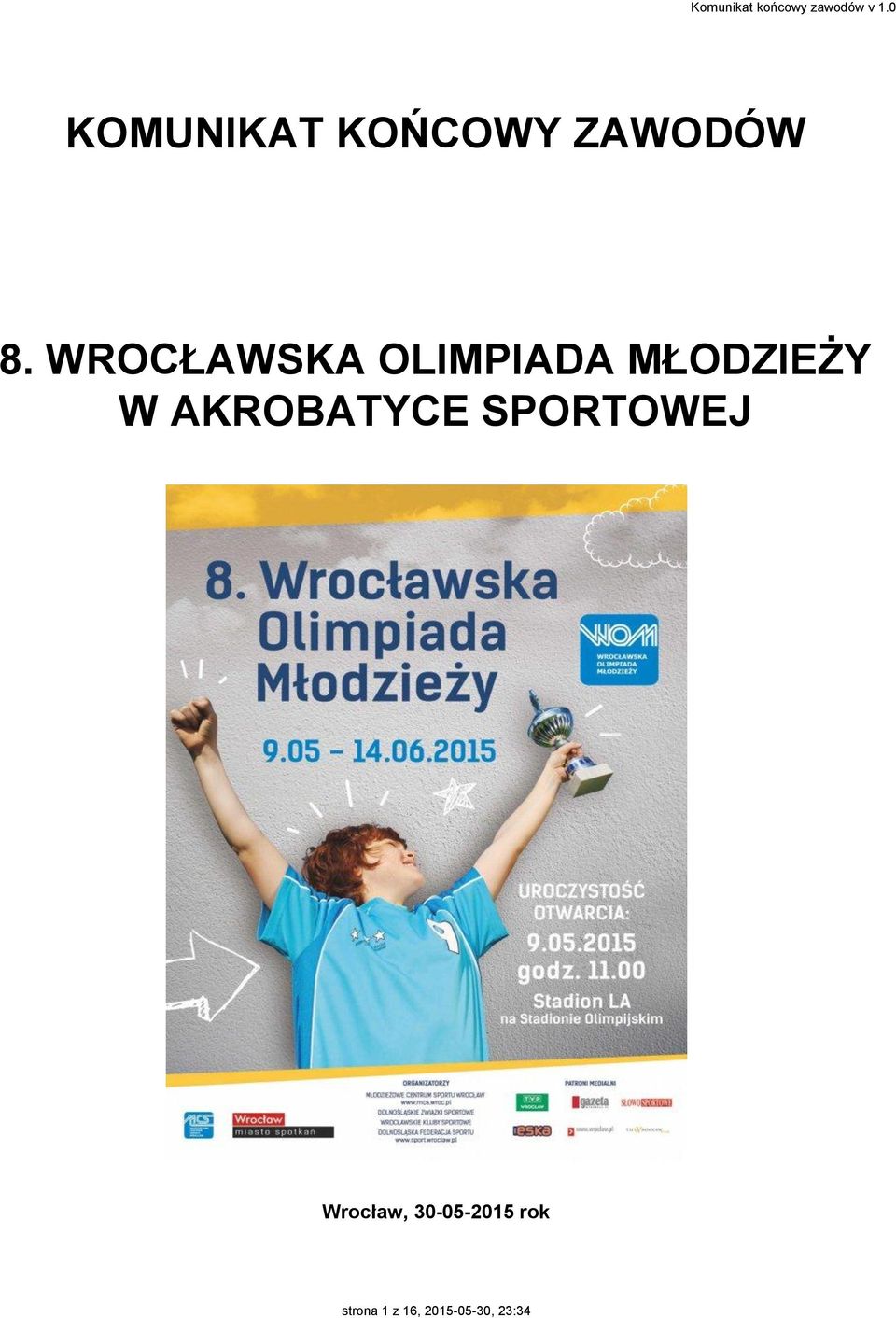 WROCŁAWSKA OLIMPIADA MŁODZIEŻY W