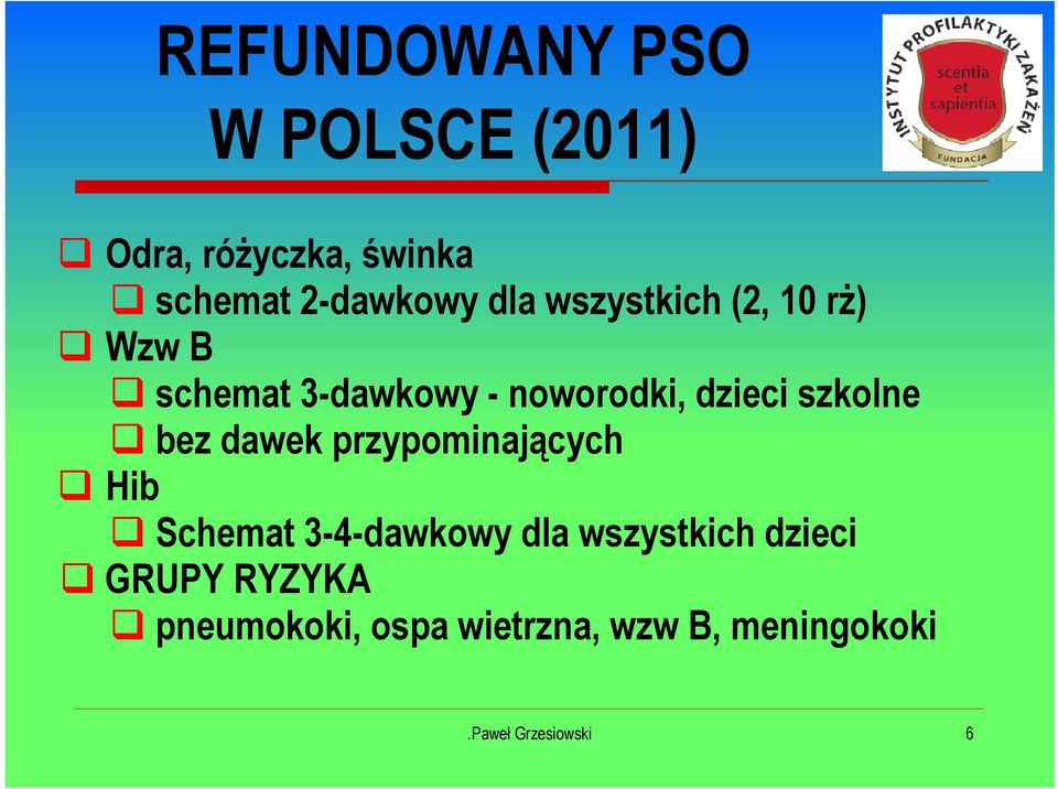 szkolne bez dawek przypominających Hib Schemat 3-4-dawkowy dla wszystkich