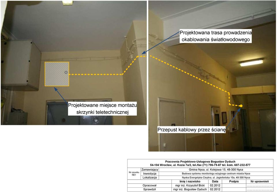 kablowy przez ścianę NE1 Nyska Energetyka Cieplna, ul.