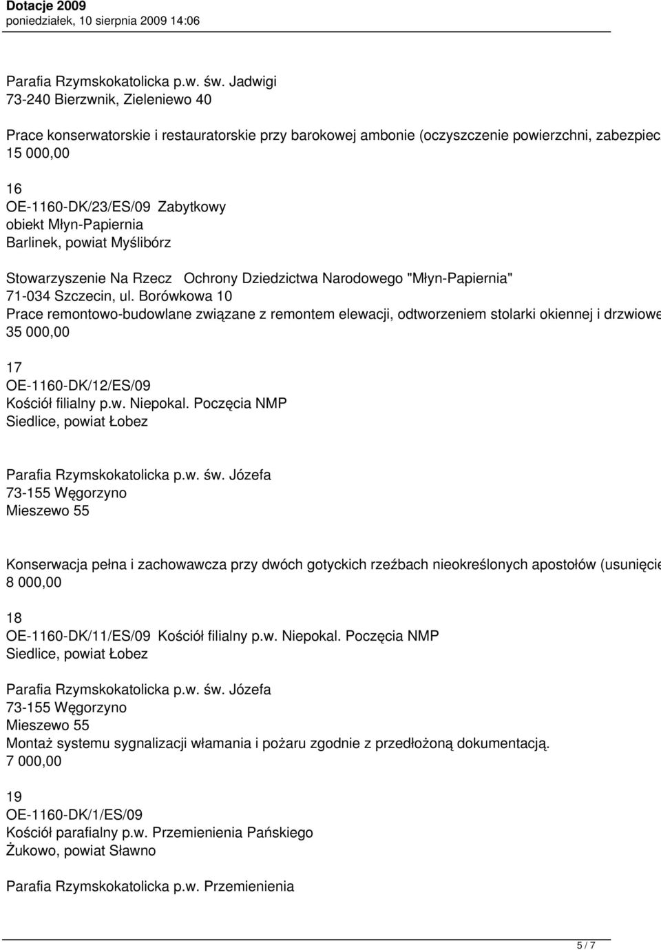 Młyn-Papiernia Barlinek, powiat Myślibórz Stowarzyszenie Na Rzecz Ochrony Dziedzictwa Narodowego "Młyn-Papiernia" 71-034 Szczecin, ul.