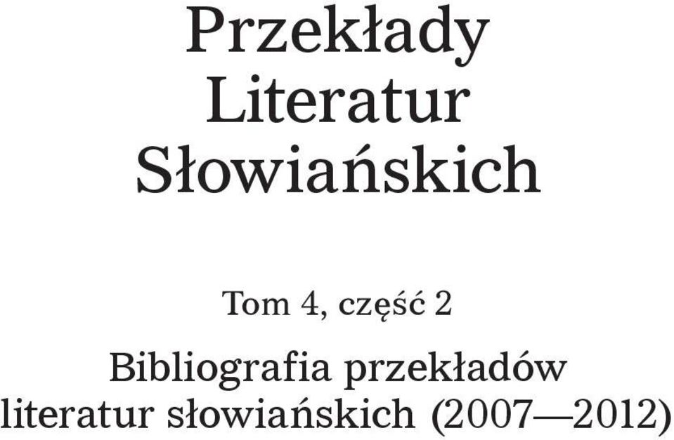 2 Bibliografia przekładów