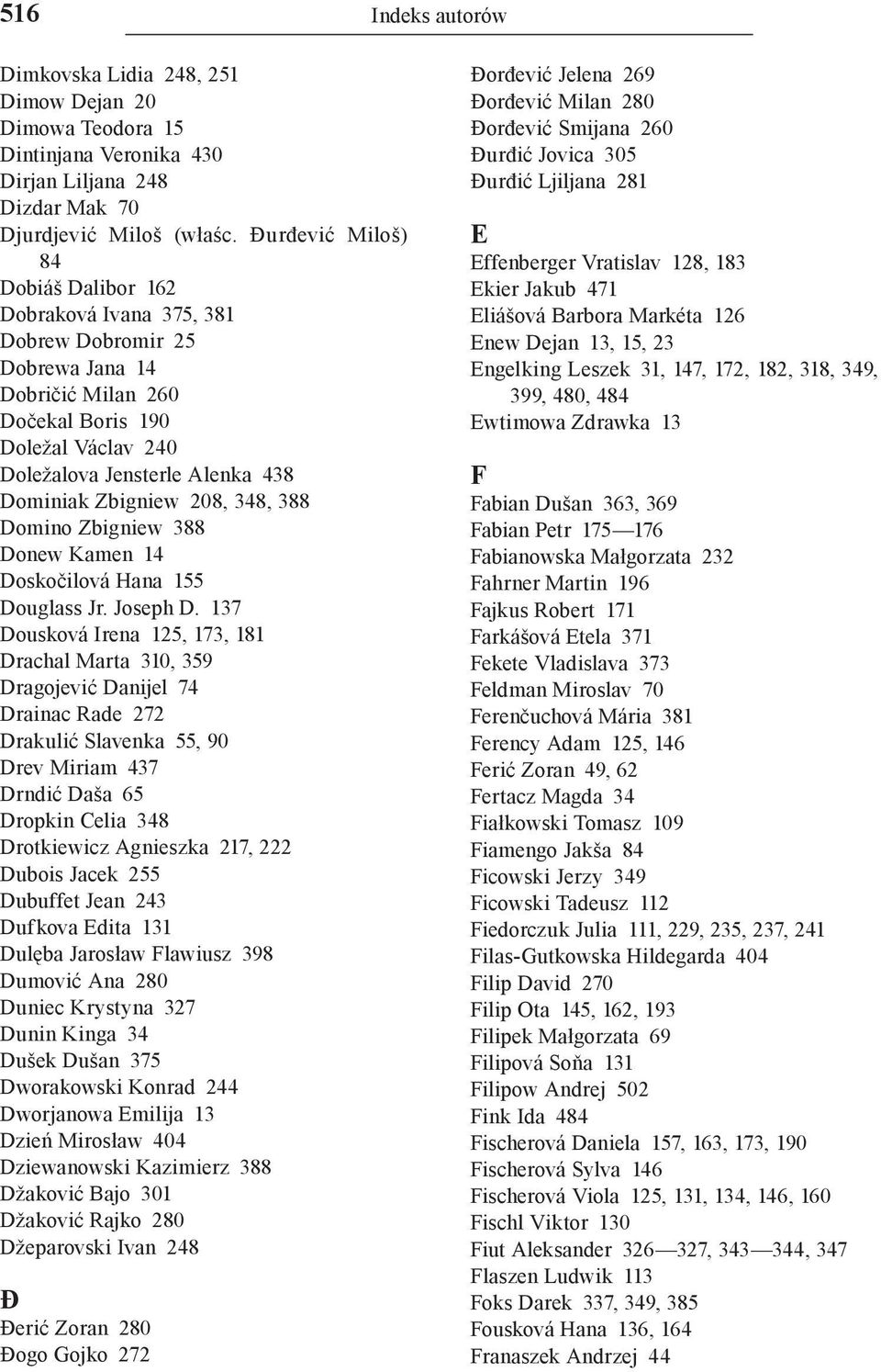 Zbigniew 208, 348, 388 Domino Zbigniew 388 Donew Kamen 14 Doskočilová Hana 155 Douglass Jr. Joseph D.