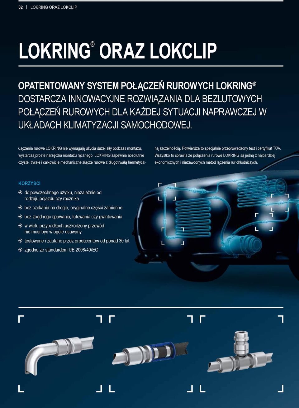 LOKRING zapewnia absolutnie czyste, trwałe i całkowicie mechaniczne złącze rurowe z długotrwałą hermetyczną szczelnością. Potwierdza to specjalnie przeprowadzony test i certyfikat TÜV.
