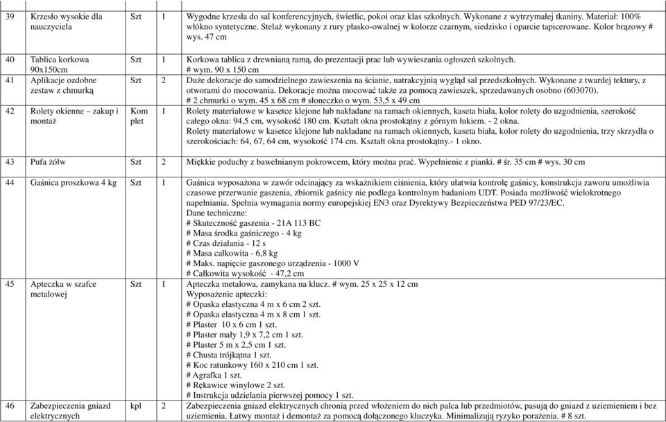 47 cm Szt 1 Korkowa tablica z drewnianą ramą, do prezentacji prac lub wywieszania ogłoszeń szkolnych. # wym.