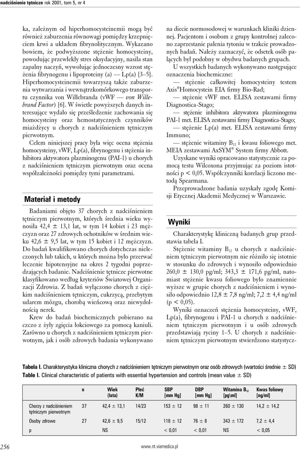 [3 5]. Hiperhomocysteinemii towarzyszą także zaburzenia wytwarzania i wewnątrzkomórkowego transportu czynnika von Willebranda (vwf von Willebrand Factor) [6].