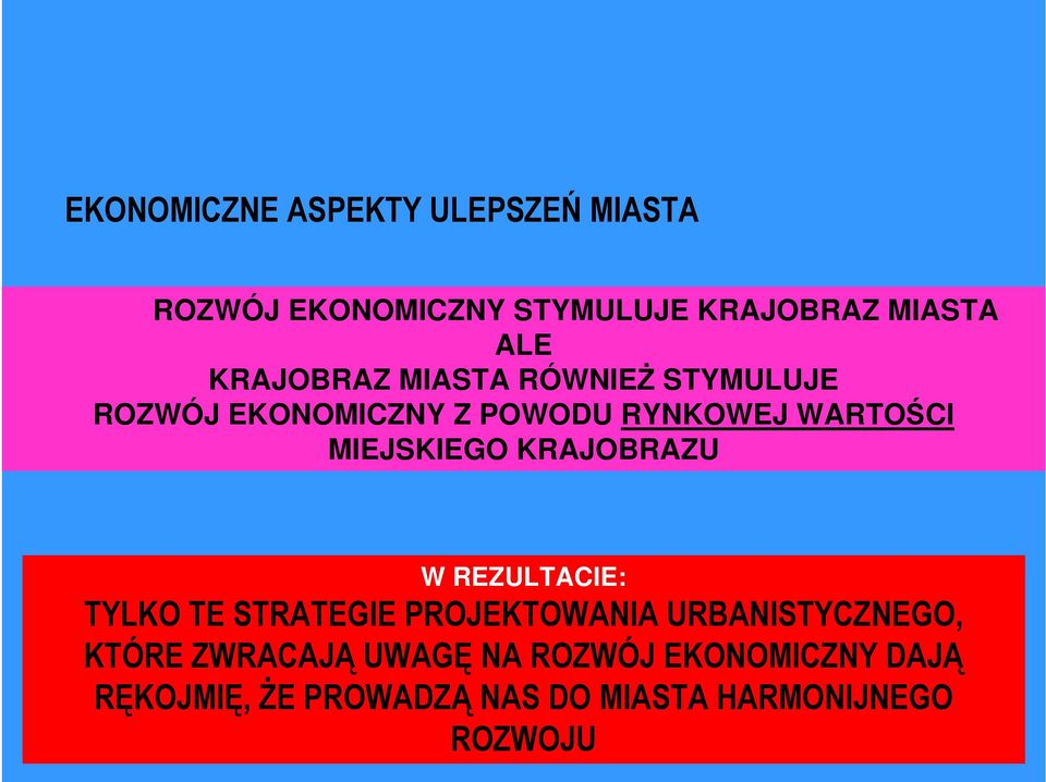 MIEJSKIEGO KRAJOBRAZU W REZULTACIE: TYLKO TE STRATEGIE PROJEKTOWANIA URBANISTYCZNEGO,