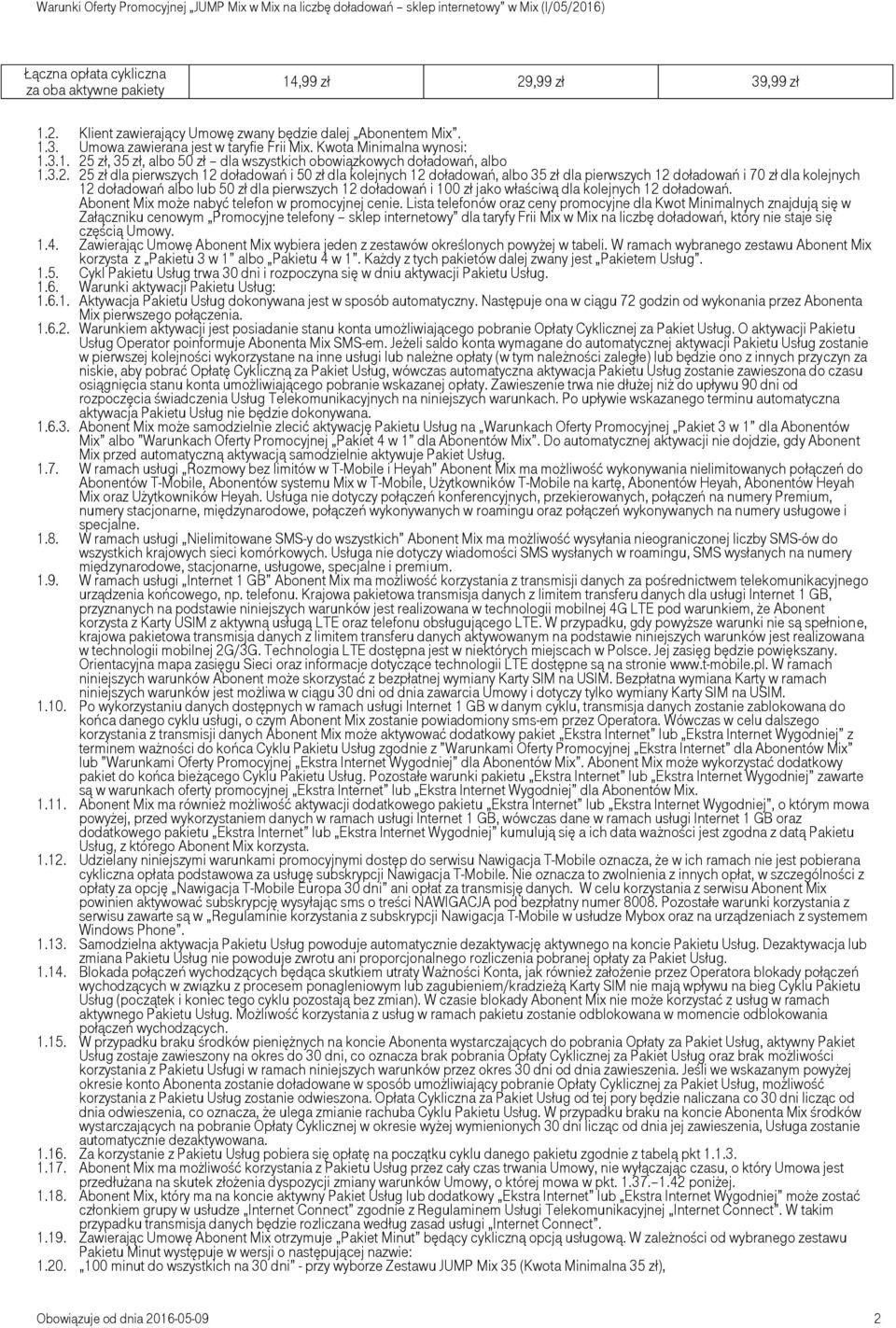 zł, 35 zł, albo 50 zł dla wszystkich, albo 1.3.2.