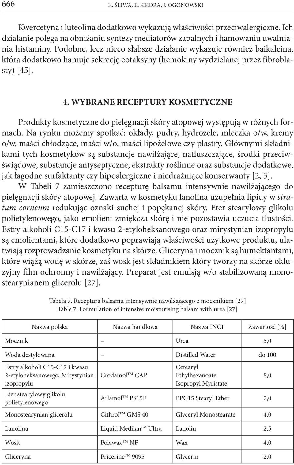 Podobne, lecz nieco słabsze działanie wykazuje również baikaleina, która dodatkowo hamuje sekrecję eotaksyny (hemokiny wydzielanej przez fibroblasty) [45]. 4.
