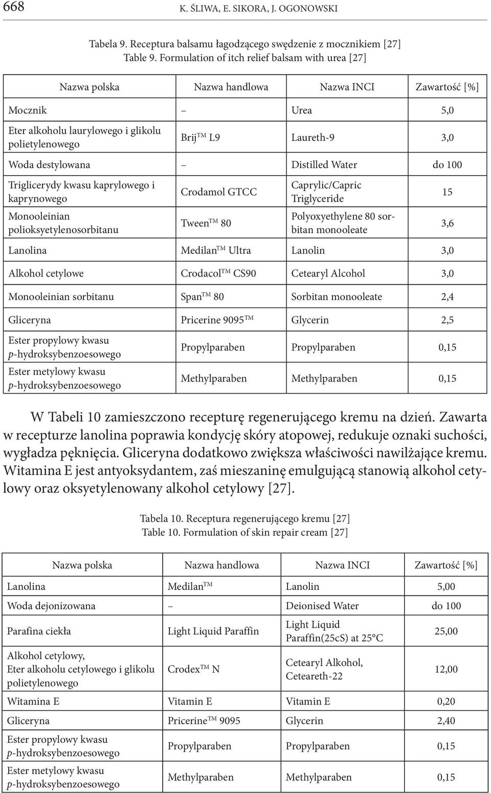 Woda destylowana Distilled Water do 100 Triglicerydy kwasu kaprylowego i kaprynowego Monooleinian polioksyetylenosorbitanu Crodamol GTCC Tween TM 80 Caprylic/Capric Triglyceride Polyoxyethylene 80