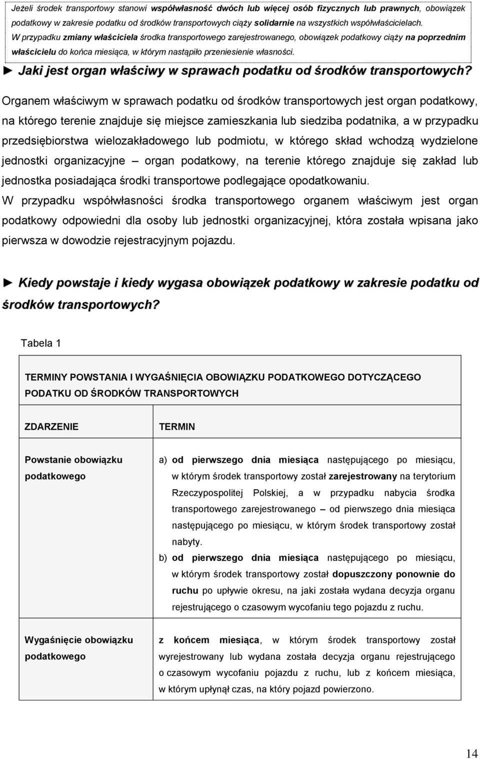 W przypadku zmiany właściciela środka transportowego zarejestrowanego, obowiązek podatkowy ciąży na poprzednim właścicielu do końca miesiąca, w którym nastąpiło przeniesienie własności.