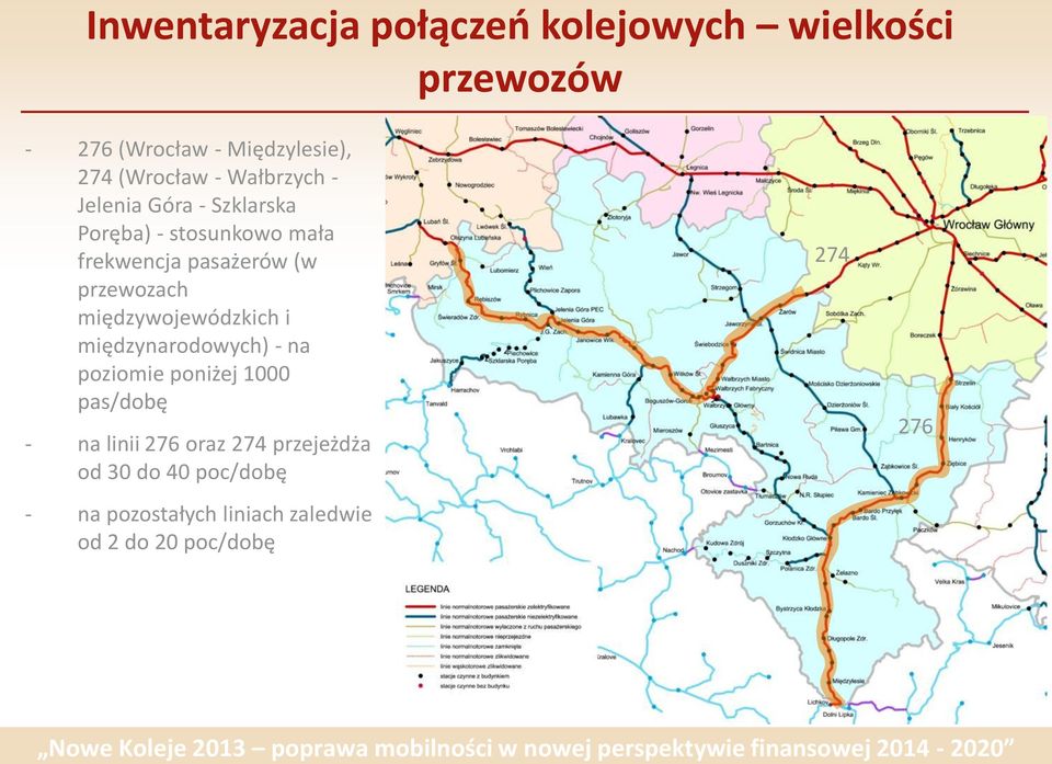 przewozach międzywojewódzkich i międzynarodowych) - na poziomie poniżej 1000 pas/dobę - na linii