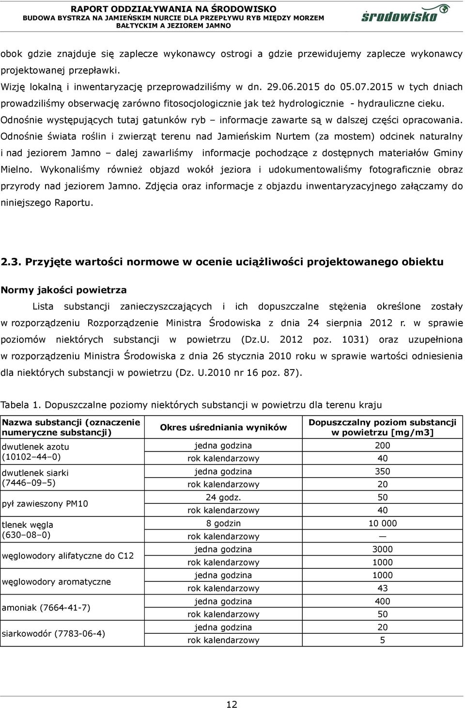 Odnośnie występujących tutaj gatunków ryb informacje zawarte są w dalszej części opracowania.