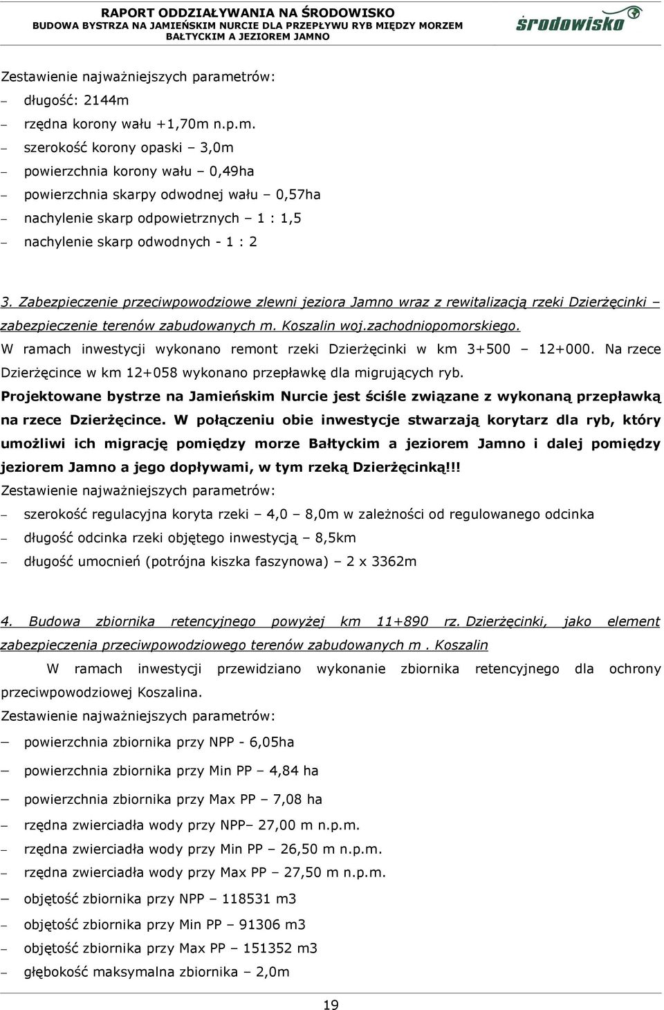 rzędna korony wału +1,70m 