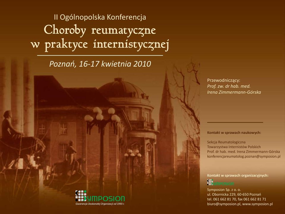 dr hab. med. Irena Zimmermann-Górska konferencjareumatolog.poznan@symposion.