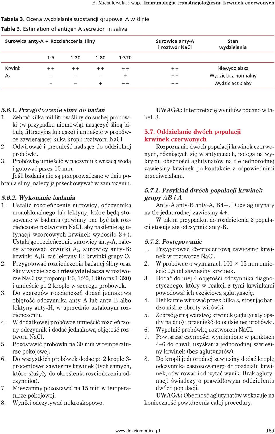 Wydzielacz normalny + ++ ++ Wydzielacz słaby 5.6.1. Przygotowanie śliny do badań 1.