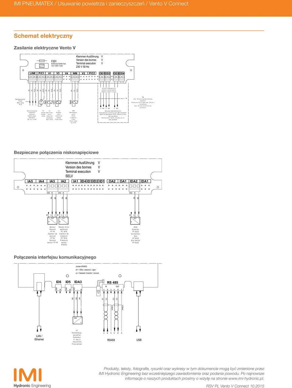 Attention: external voltage G erätestecker Fiche Main plug 16 A M 1 ~ C NO C NO C NO *A *A max. 2A Leitungsabsicherung bauseits Protection de la ligne max. 2A par l `installateur max.