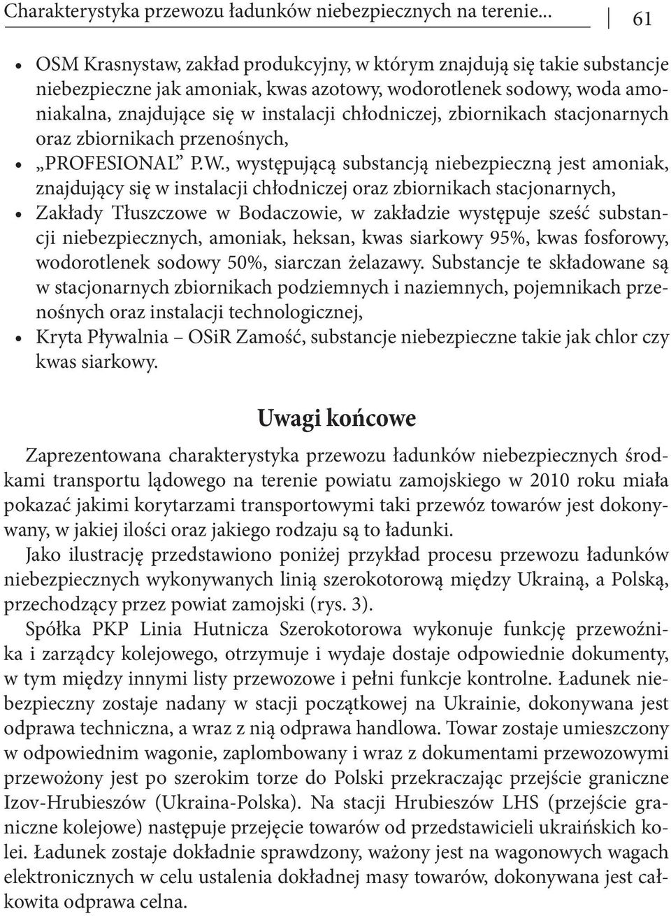 chłodniczej, zbiornikach stacjonarnych oraz zbiornikach przenośnych, PROFESIONAL P.W.