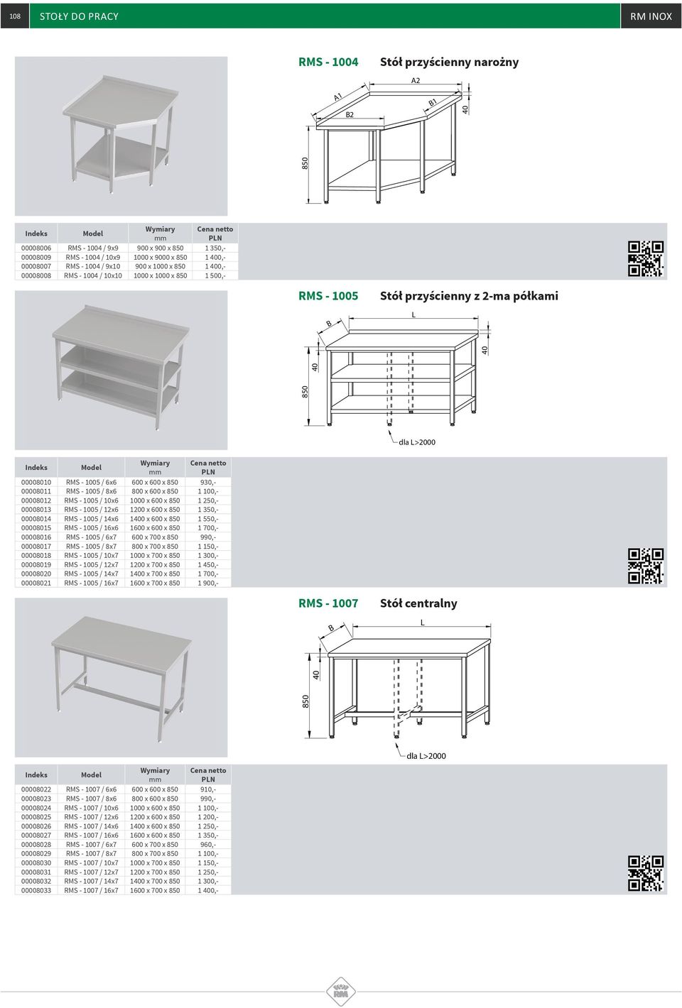 100,- 00008012 RMS - 1005 / 10x6 1000 x 600 x 1 250,- 00008013 RMS - 1005 / 12x6 1200 x 600 x 1 350,- 00008014 RMS - 1005 / 14x6 10 x 600 x 1 550,- 00008015 RMS - 1005 / 16x6 1600 x 600 x 1 700,-