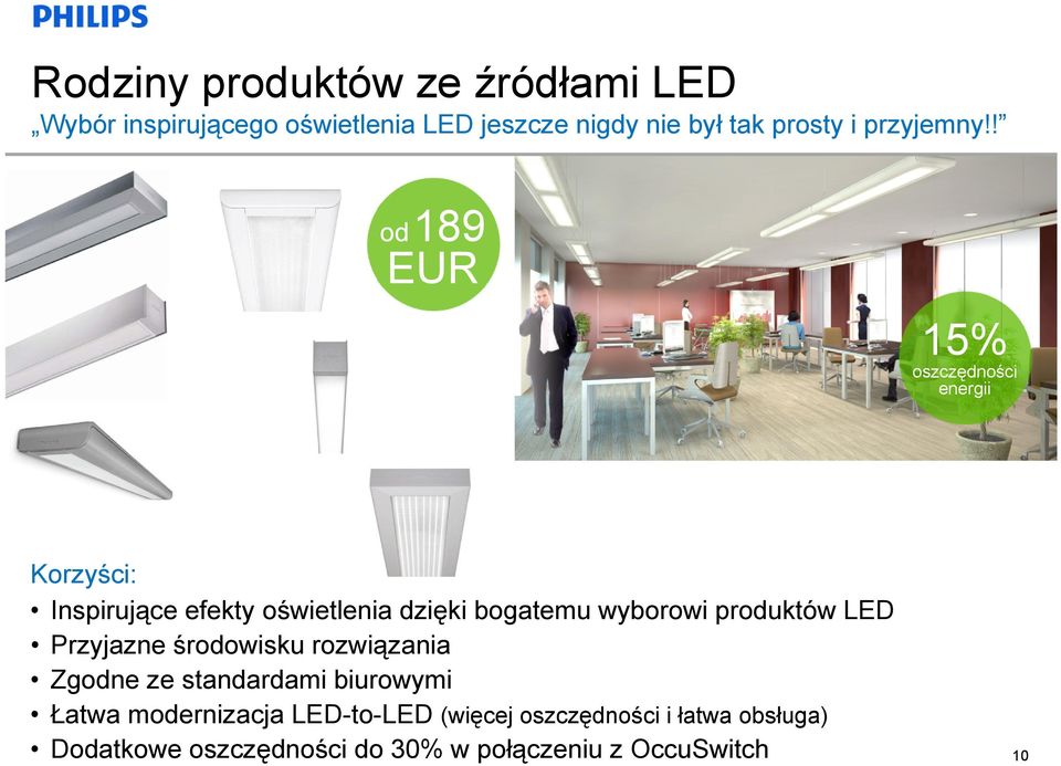 ! od189 EUR 15% oszczędności energii Fluorescent Korzyści: Inspirujące efekty oświetlenia dzięki bogatemu