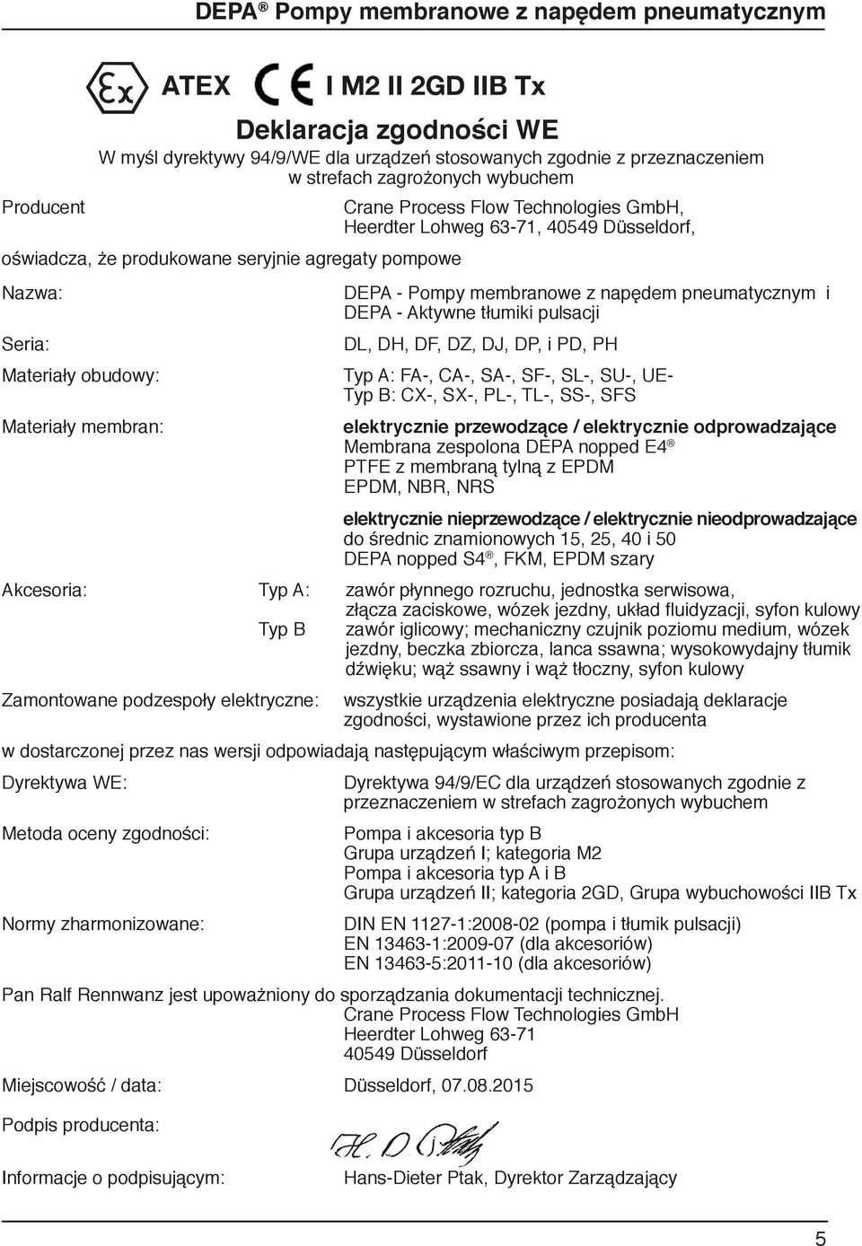 DF, DZ, DJ, DP, i PD, PH Typ A: FA-, CA-, SA-, SF-, SL-, SU-, UE- Typ B: CX-, SX-, PL-, TL-, SS-, SFS elektrycznie przewodzące / elektrycznie odprowadzające Membrana zespolona DEPA nopped E4 PTFE z