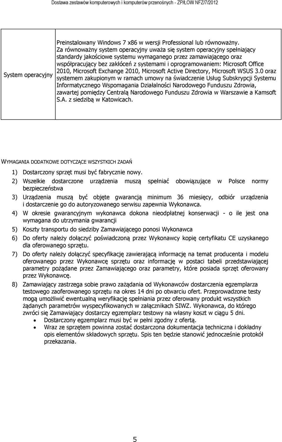 Microsoft Office 2010, Microsoft Exchange 2010, Microsoft Active Directory, Microsoft WSUS 3.