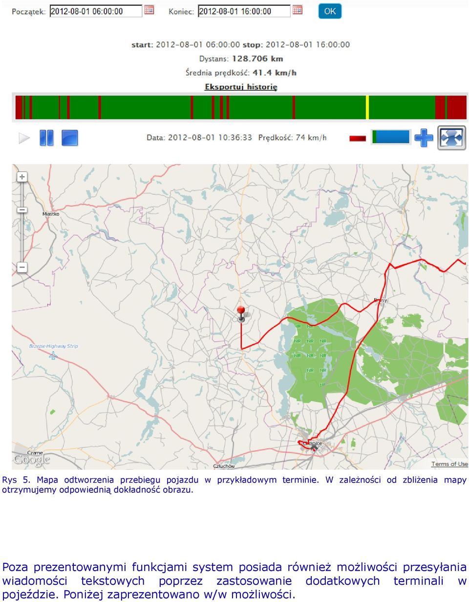 Poza prezentowanymi funkcjami system posiada również możliwości przesyłania