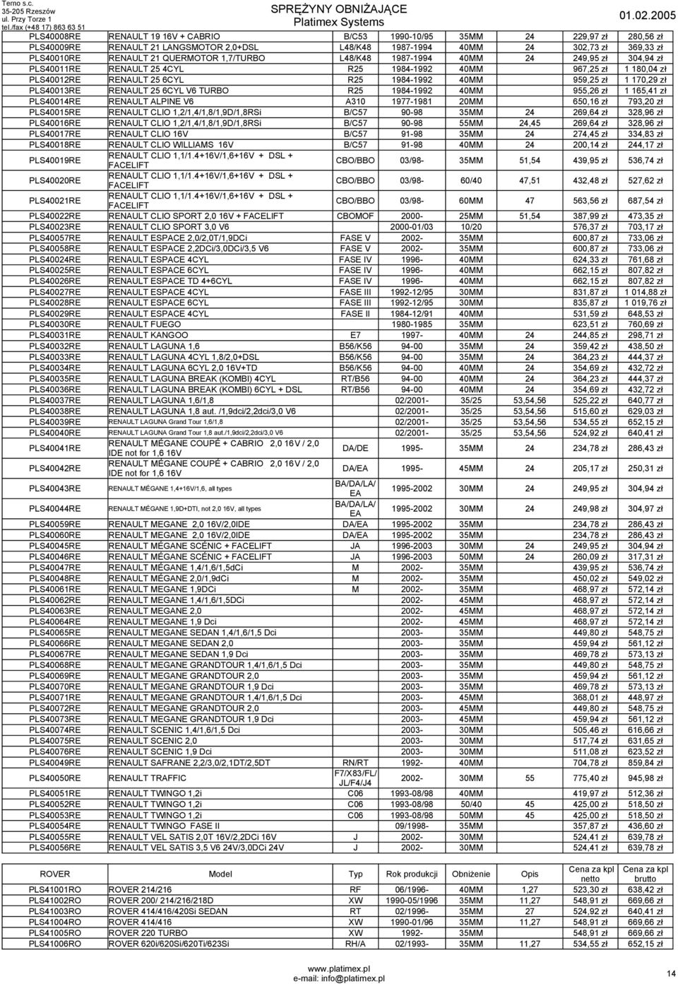 PLS40013RE RENAULT 25 6CYL V6 TURBO R25 1984-1992 40MM 955,26 zł 1 165,41 zł PLS40014RE RENAULT ALPINE V6 A310 1977-1981 20MM 650,16 zł 793,20 zł PLS40015RE RENAULT CLIO 1,2/1,4/1,8/1,9D/1,8RSi B/C57