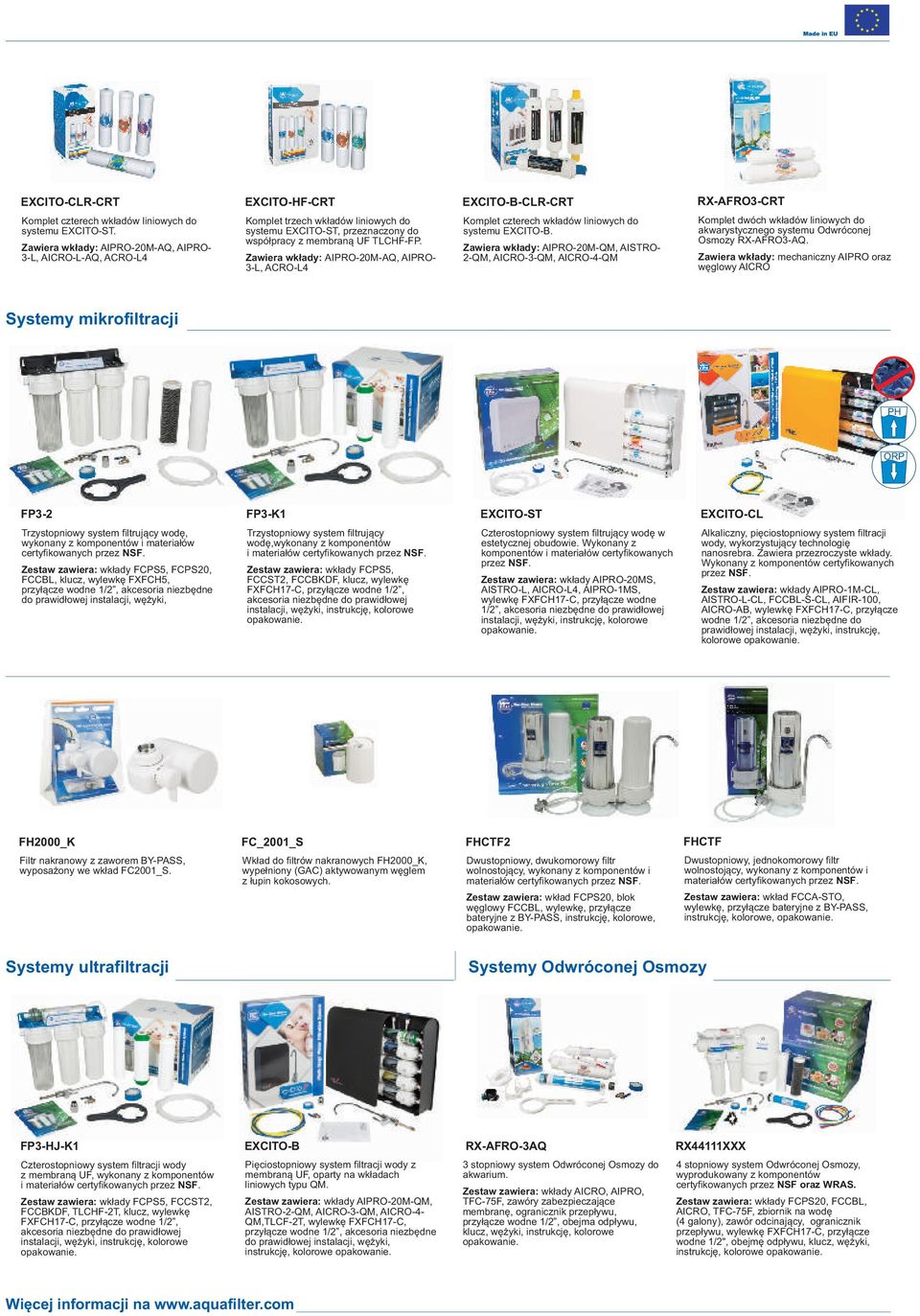 Zawiera wkłady: AIPRO-20M-AQ, AIPRO- 3-L, ACRO-L4 EXCITO-B-CLR-CRT Komplet czterech wkładów liniowych do systemu EXCITO-B.