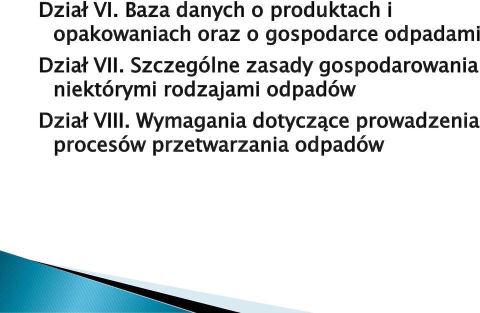 gospodarce odpadami Dział VII.