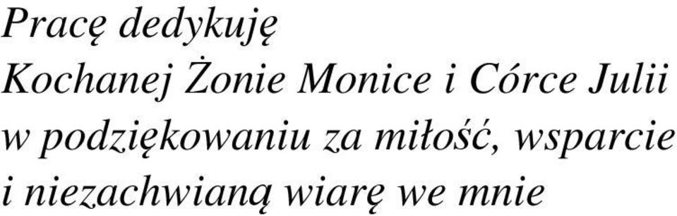 podziękowaniu za miłość,