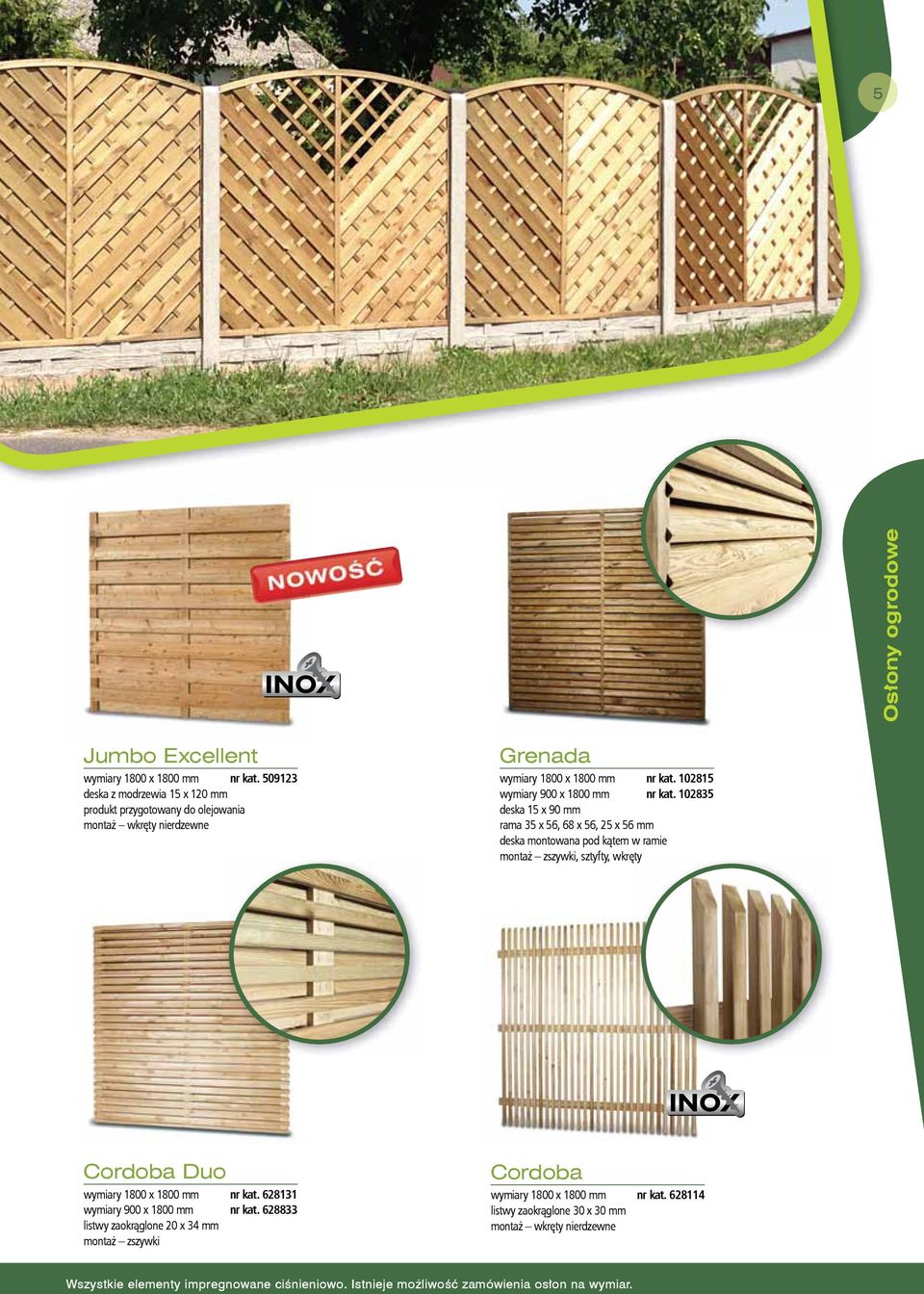 102835 deska 15 x 90 mm rama 35 x 56, 68 x 56, 25 x 56 mm deska montowana pod kątem w ramie montaż zszywki, sztyfty, wkręty Cordoba Duo wymiary 1800 x 1800 mm nr kat.