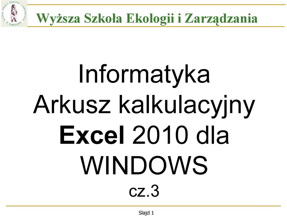 Arkusz kalkulacyjny Excel