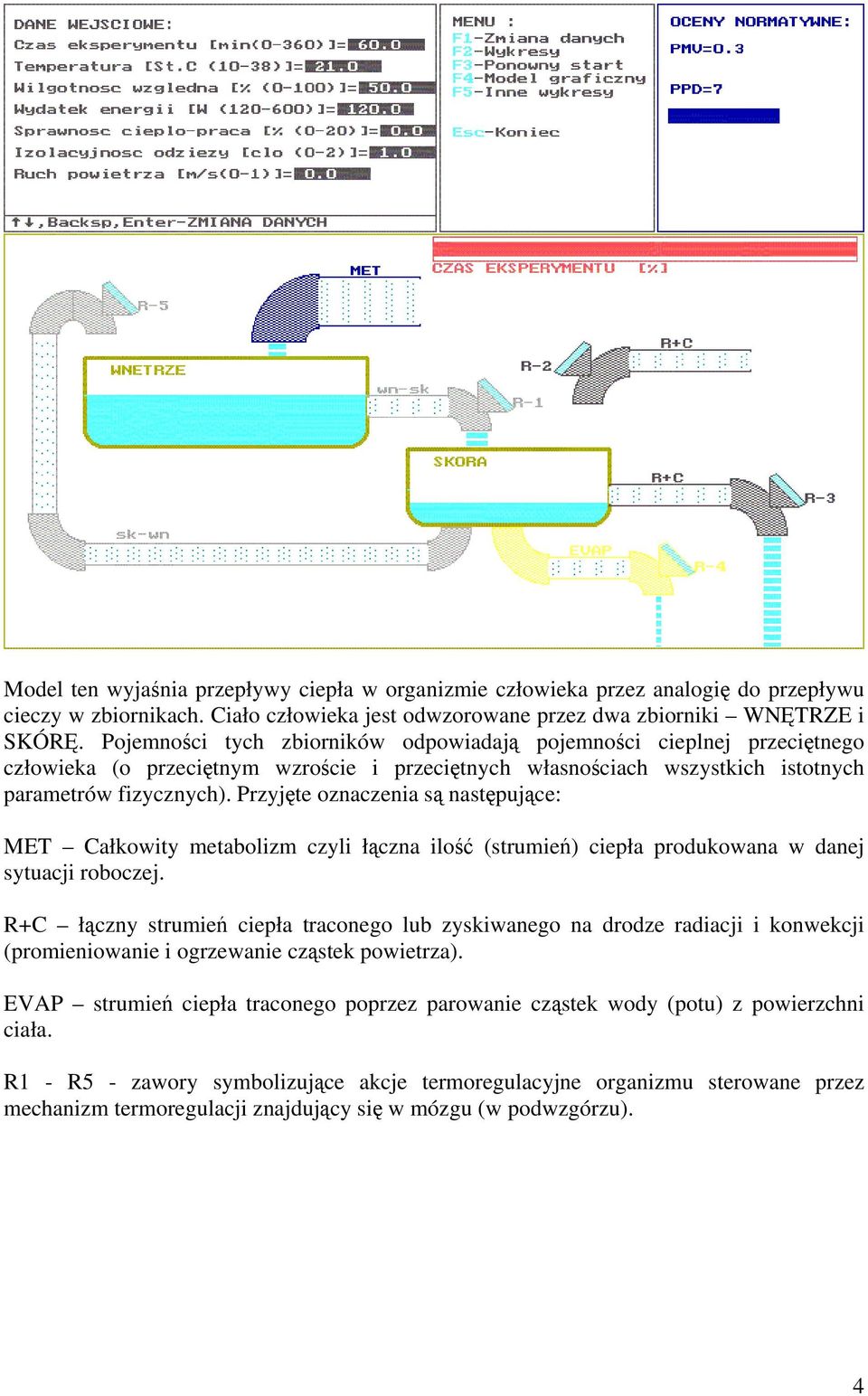 Przyjte oznaczenia s nastpujce: MET Całkowity metabolizm czyli łczna ilo (strumie) ciepła produkowana w danej sytuacji roboczej.