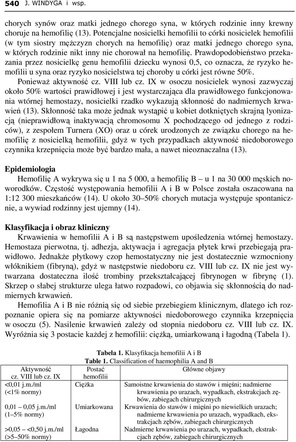 Prawdopodobieństwo przekazania przez nosicielkę genu hemofilii dziecku wynosi 0,5, co oznacza, Ŝe ryzyko hemofilii u syna oraz ryzyko nosicielstwa tej choroby u córki jest równe 50%.