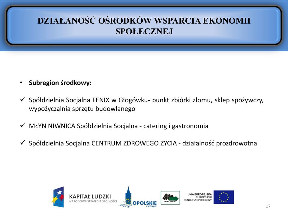 wypożyczalnia sprzętu budowlanego MŁYN NIWNICA Spółdzielnia Socjalna -