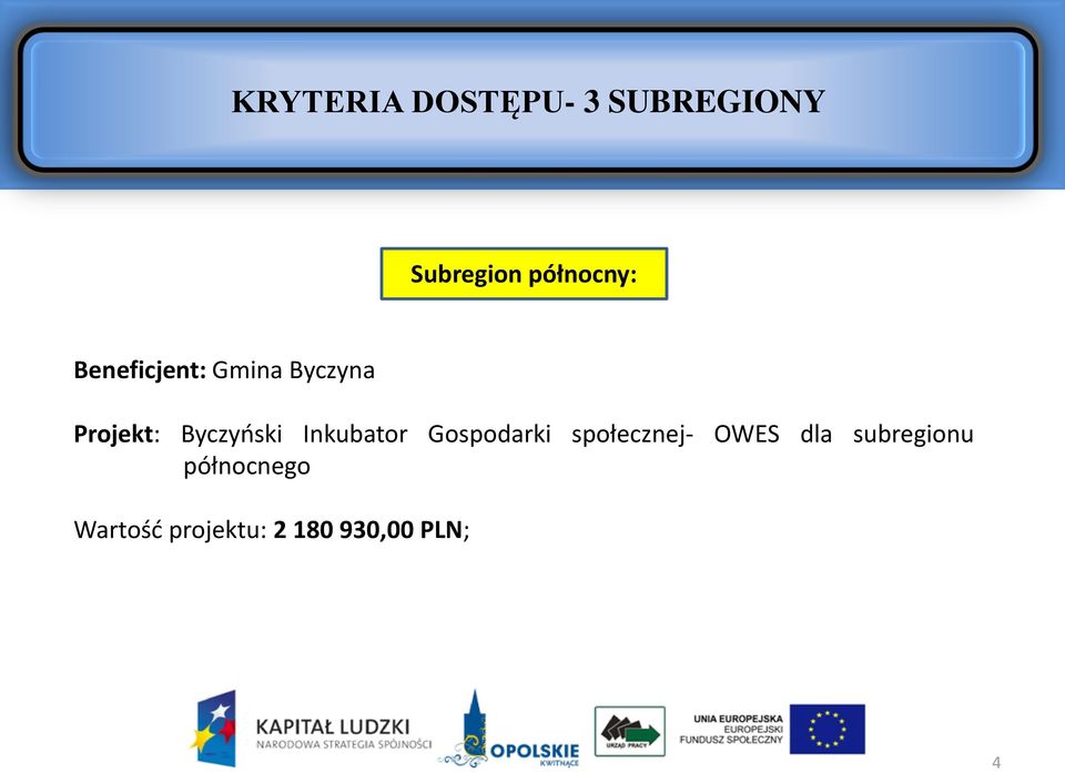 Byczyński Inkubator Gospodarki społecznej- OWES