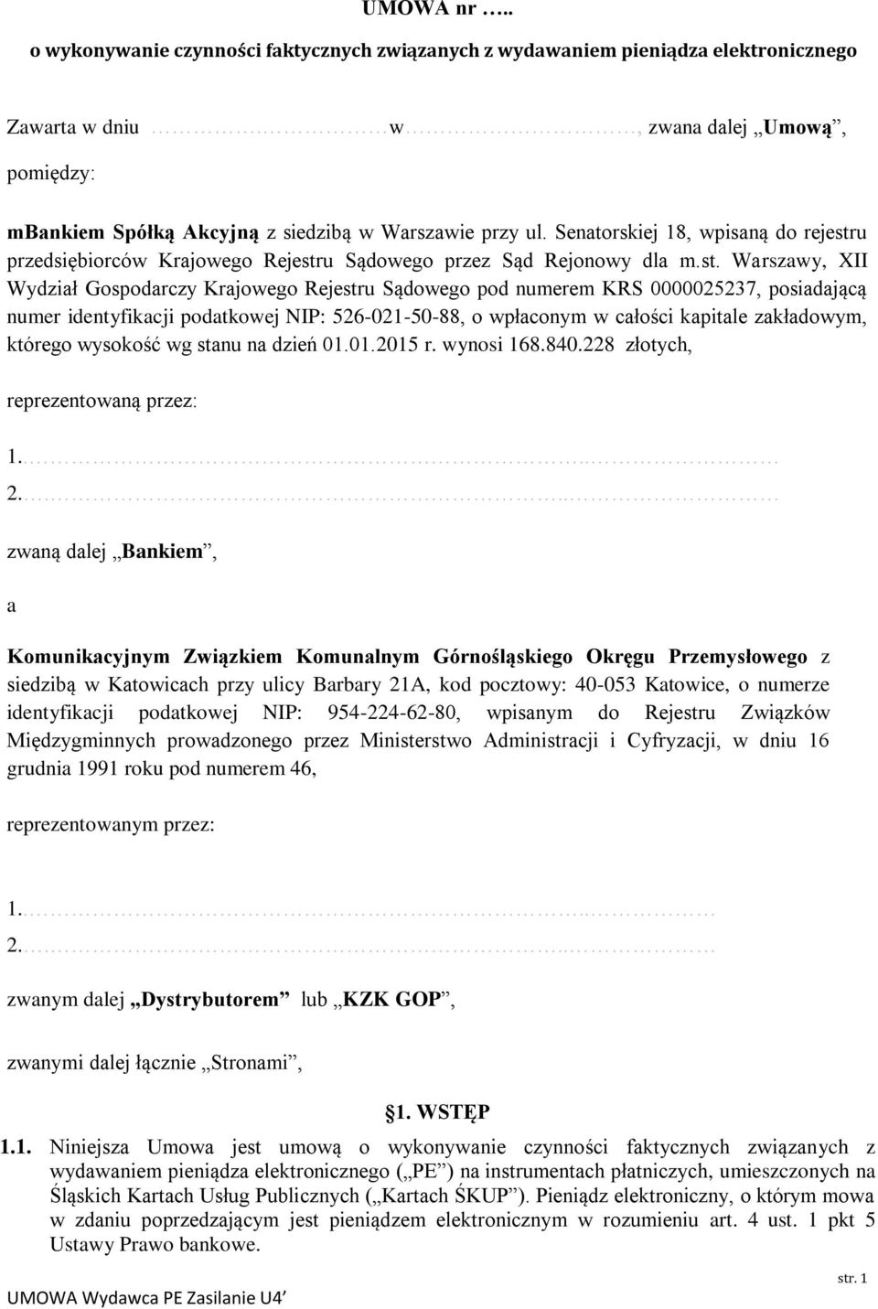 u przedsiębiorców Krajowego Rejestr