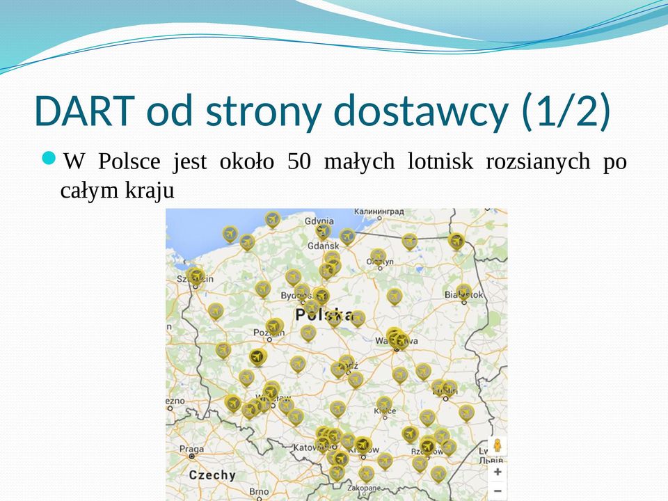 około 50 małych lotnisk