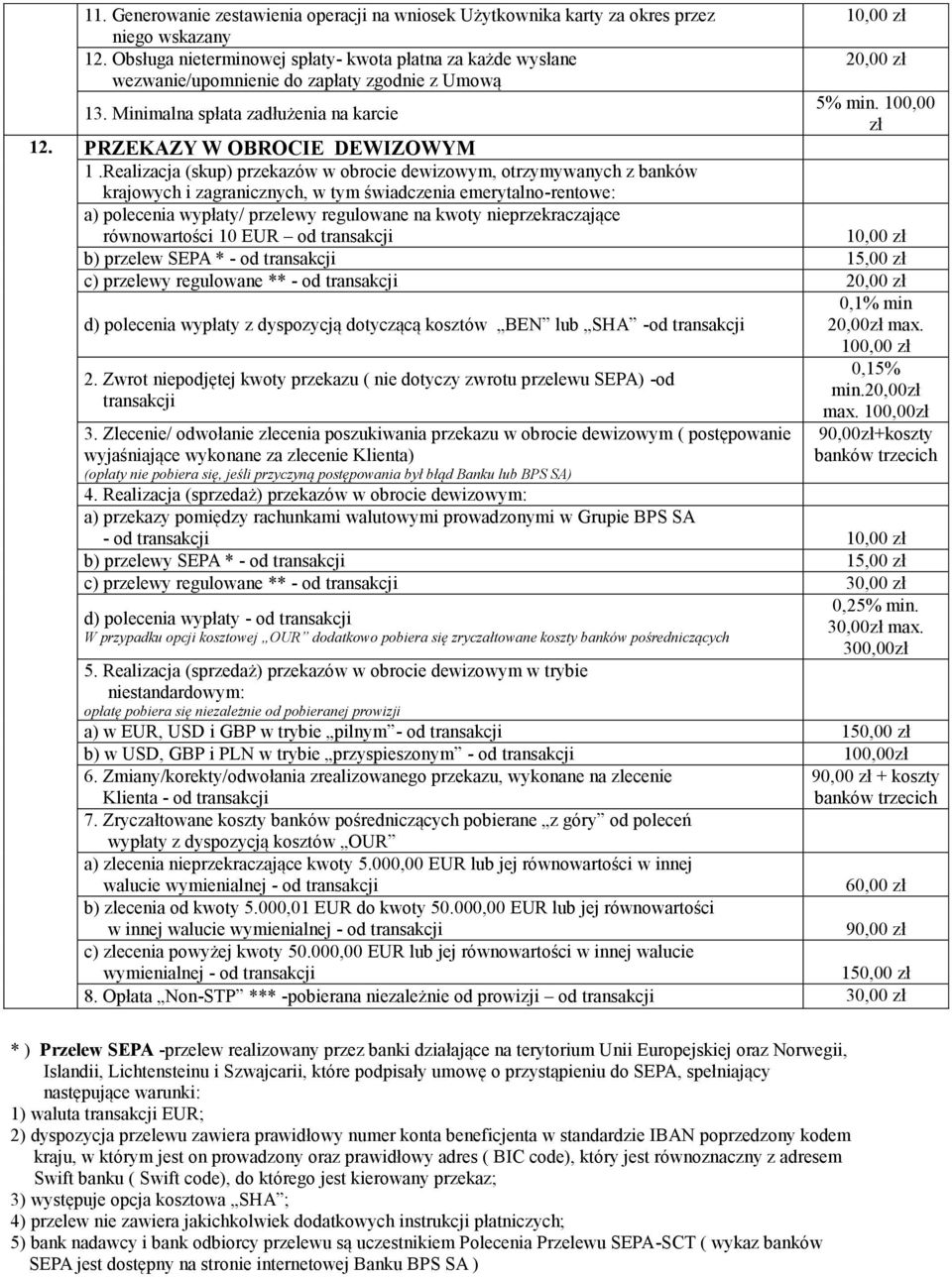 Realizacja (skup) przekazów w obrocie dewizowym, otrzymywanych z banków krajowych i zagranicznych, w tym świadczenia emerytalno-rentowe: a) polecenia wypłaty/ przelewy regulowane na kwoty