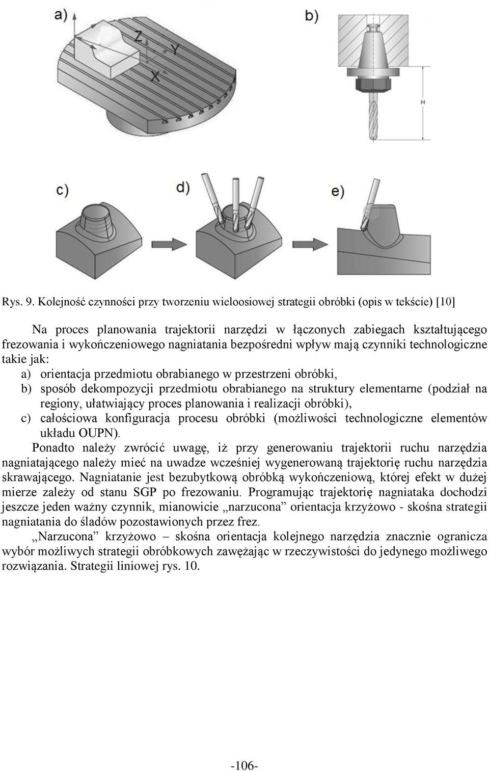 nagniatania bezpośredni wpływ mają czynniki technologiczne takie jak: a) orientacja przedmiotu obrabianego w przestrzeni obróbki, b) sposób dekompozycji przedmiotu obrabianego na struktury