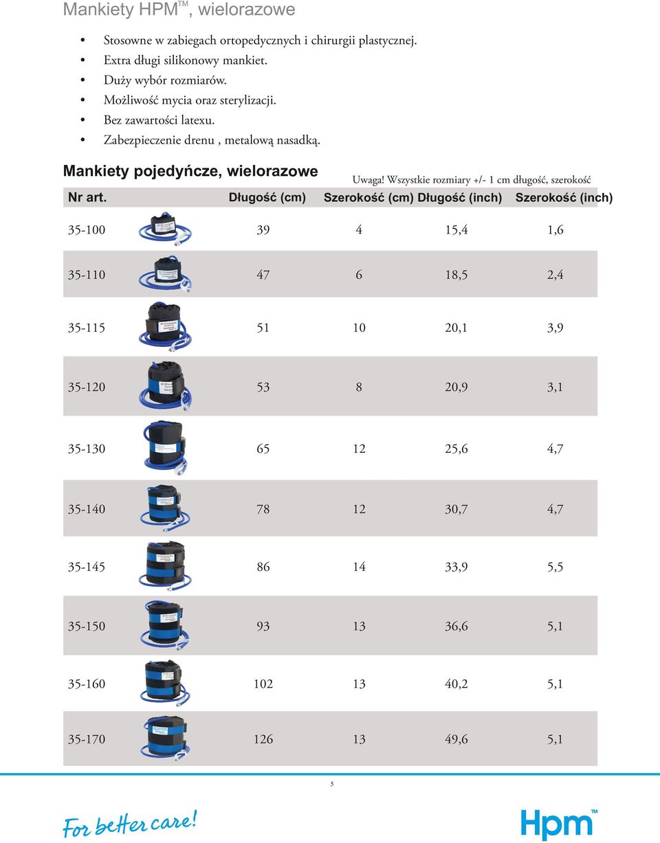 Mankiety pojedyńcze, wielorazowe Długość (cm) Uwaga!