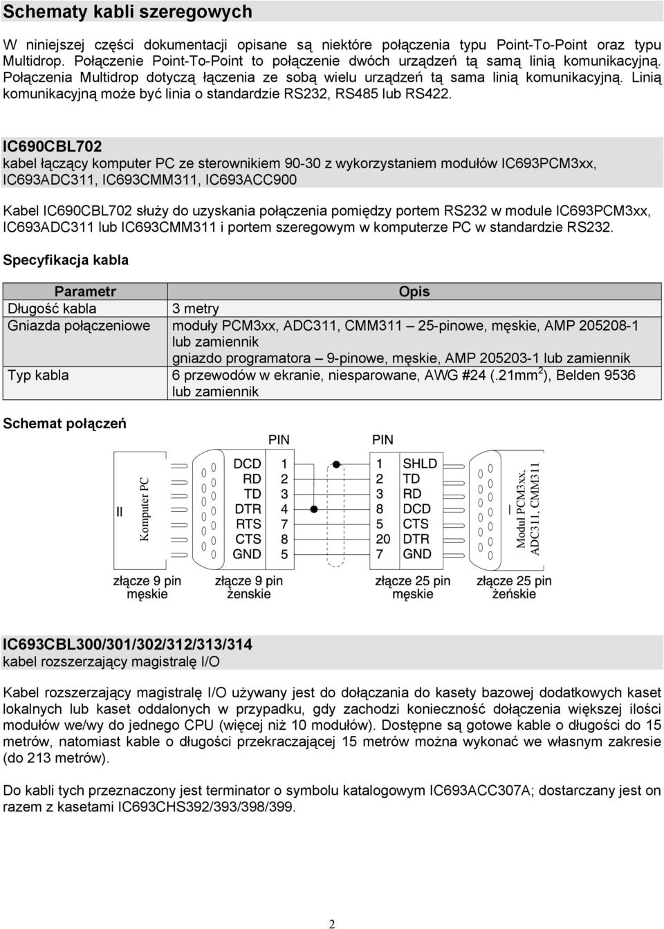 Linią komunikacyjną może być linia o standardzie RS232, RS485 lub RS422.
