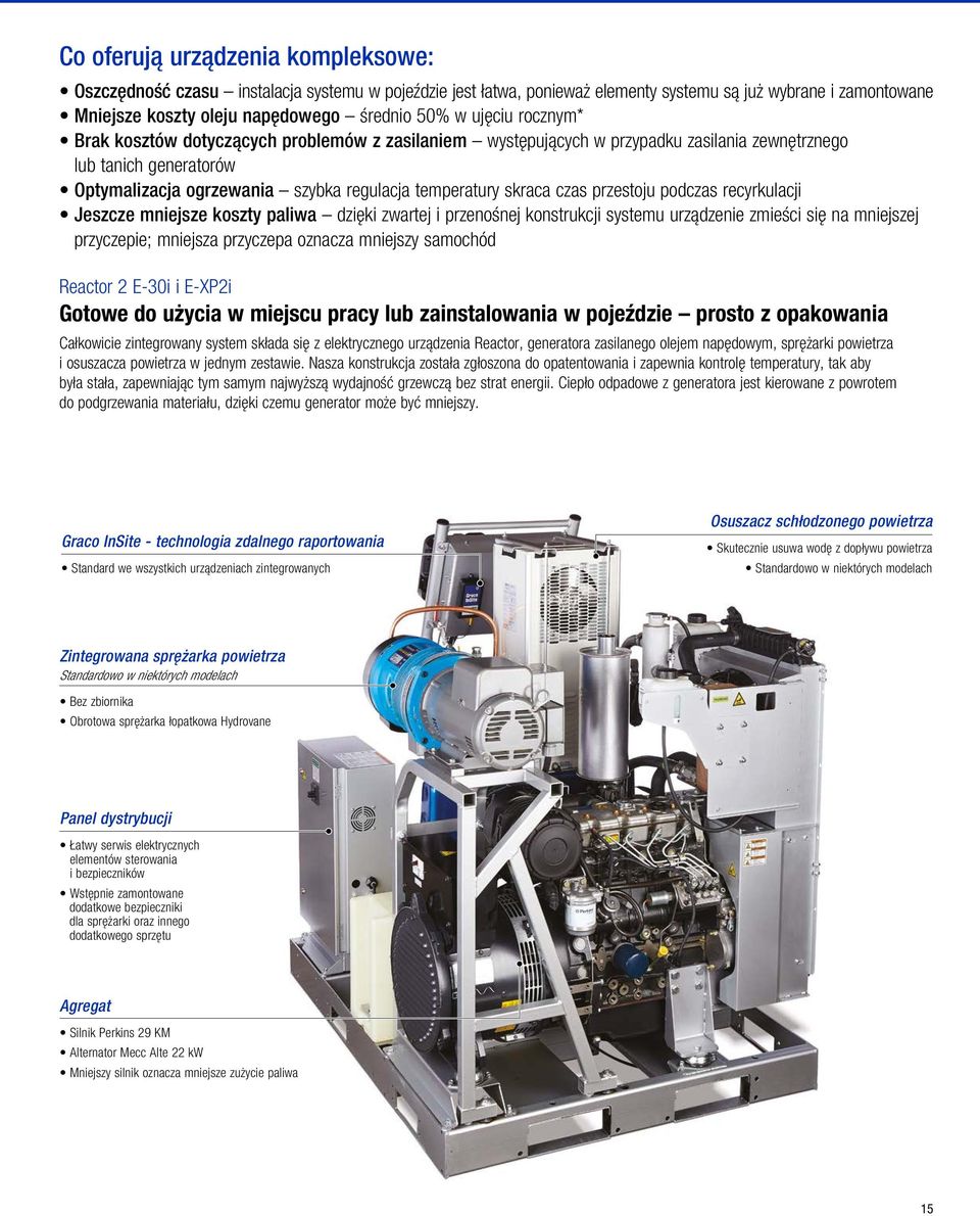 czas przestoju podczas recyrkulacji Jeszcze mniejsze koszty paliwa dzięki zwartej i przenośnej konstrukcji systemu urządzenie zmieści się na mniejszej przyczepie; mniejsza przyczepa oznacza mniejszy