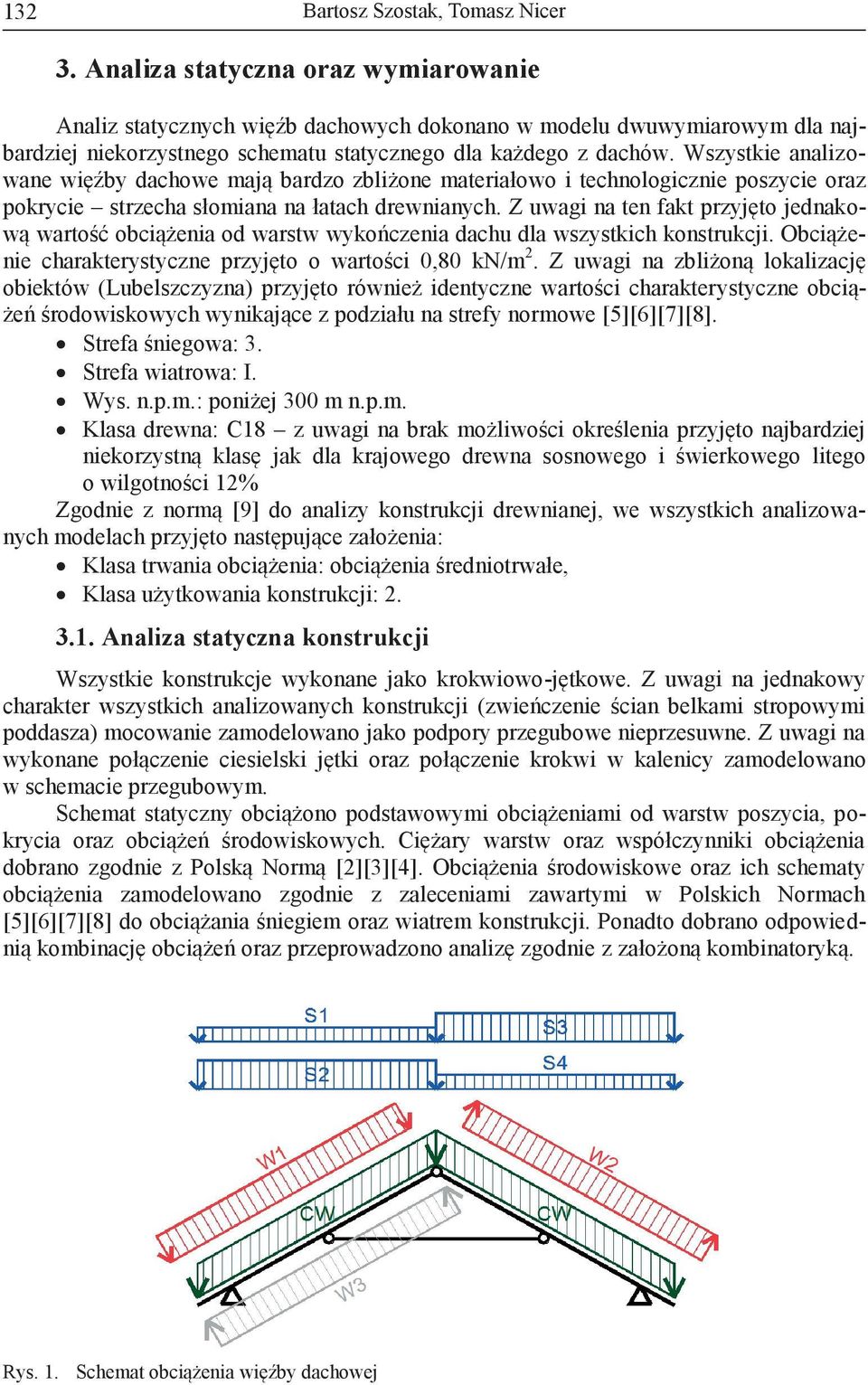 Z uwagi na ten fakt przyjęto jednakową wartość obciążenia od warstw wykończenia dachu dla wszystkich konstrukcji. Obciążenie charakterystyczne przyjęto o wartości 0,80 kn/m.
