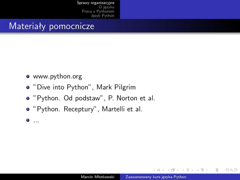 Python. Od podstaw, P. Norton et al.