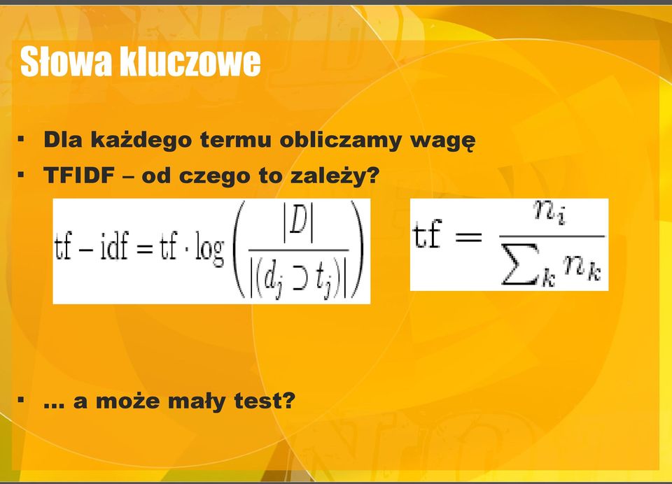 wagę TFIDF od czego to