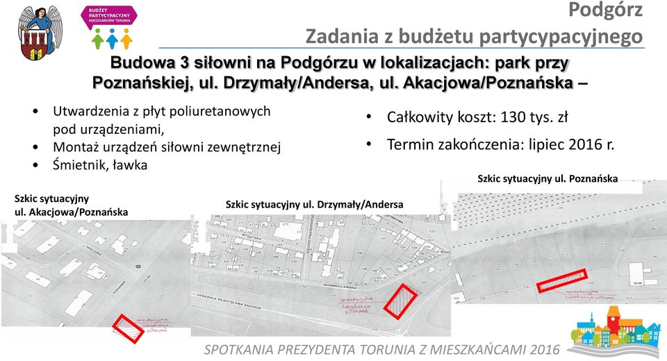 Akacjowa/Poznańska Utwardzenia z płyt poliuretanowych pod urządzeniami, Montaż urządzeń siłowni zewnętrznej